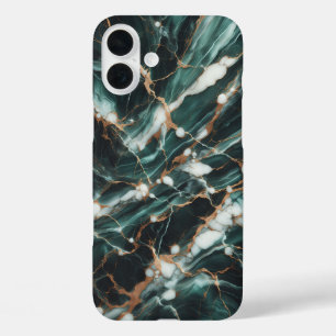 Étui de téléphone en marbre vert émeraude de luxe