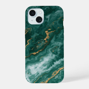 Étui de téléphone en marbre vert émeraude joli