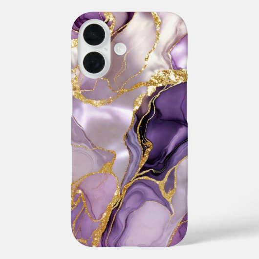 Étui de téléphone en marbre violet Levander Or Lux (Verso)