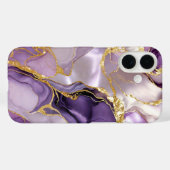 Étui de téléphone en marbre violet Levander Or Lux (Verso (horizontal))