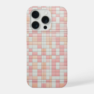 Étui de téléphone en mosaïque rose pastel et pêche
