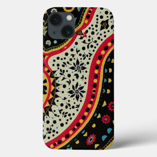 Étui de téléphone en textile bohème vibrant
