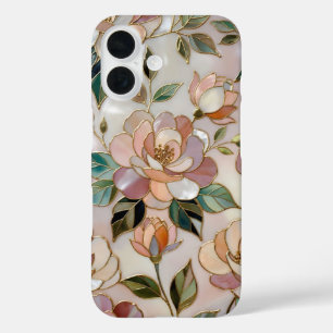 Étui de téléphone en verre teinté Fleur Rougeoyant
