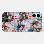 Étui de téléphone esthétique à orchidée rose bleu (Verso (horizontal))
