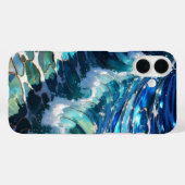 Étui de téléphone esthétique à vague d'océan bleu (Verso (horizontal))