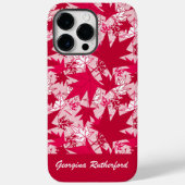 Étui de téléphone Feuilles d'érable sur fond rose (Verso)