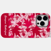 Étui de téléphone Feuilles d'érable sur fond rose (Verso (horizontal))
