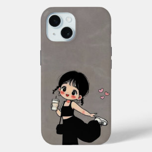 Étui de téléphone Fille de dessin animé mignonne