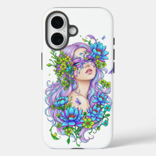 Étui de téléphone Fille Fée Florale Violette Esthé
