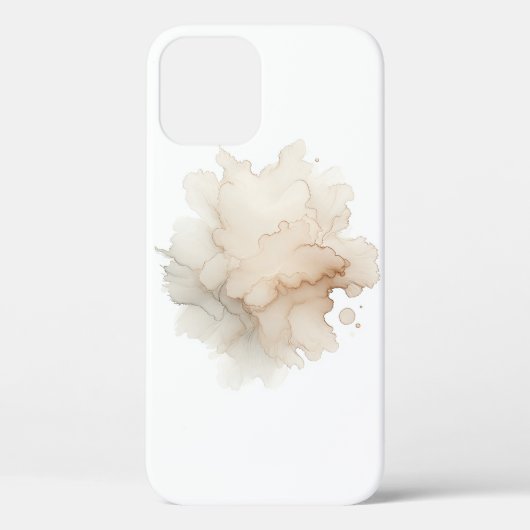 Étui de téléphone Fleur Abstraite Beige Doux Minim (Verso)