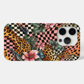 Étui de téléphone Fleur tropicale & Léopard modern (Verso (horizontal))