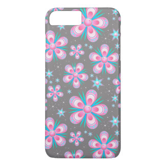 étui de téléphone fleurs et étoiles colorés
