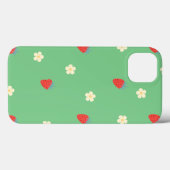 Étui de téléphone floral à la fraise mignon. (Verso (horizontal))