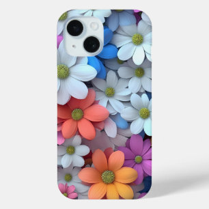 Étui de téléphone floral avec des fleurs colorées