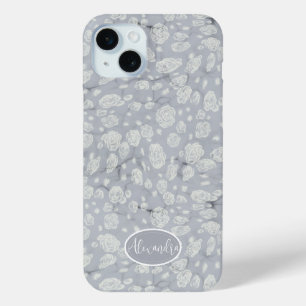 Étui de téléphone floral bleu poussiéreux apaisant