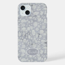 Étui de téléphone floral bleu poussiéreux apaisant