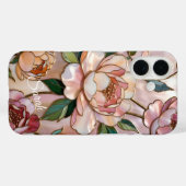 Étui de téléphone floral personnalisé avec pivoine (Verso (horizontal))