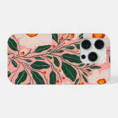 Étui de téléphone floral rose pâle botanique (Verso Horizontal)