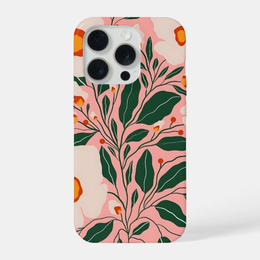 Étui de téléphone floral rose pâle botanique (Verso)