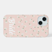 Étui de téléphone floral rose personnalisé pour la (Verso Horizontal)
