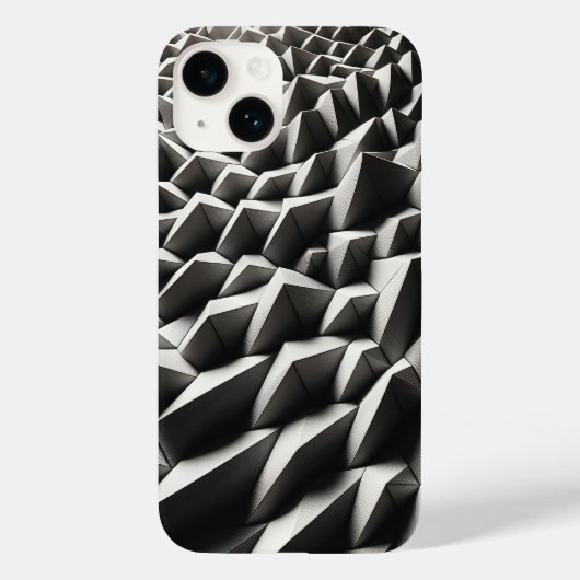 Étui de téléphone géométrique 3D blanc moderne - M (Verso)