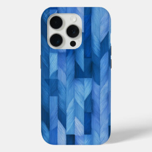 Étui de téléphone géométrique bleu – Motif abstrai