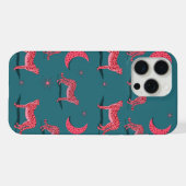 Étui de téléphone guépard boho sarcelle et lune ro (Verso Horizontal)