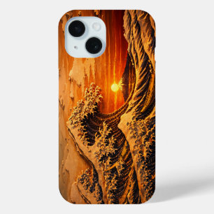 Étui de téléphone Hokusai "Vague dorée" Coucher de