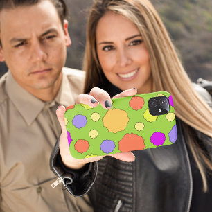 Étui de téléphone I rétro coloré vif à pois gras