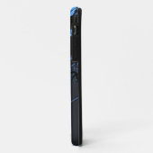 étui de téléphone iPhone bleu et argent (Dos/Gauche)