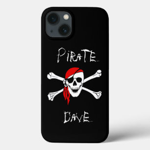 Étui de téléphone iPhone crâne de pirate noir et o