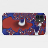 étui de téléphone iPhone fractal rouge blanc et bl (Dos (Horizontal))