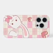 Étui de téléphone Lapin Rose Mignon | Cœur de Lapi (Verso Horizontal)
