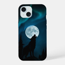 Étui de téléphone Loup Hurlant Pleine Lune Aurore