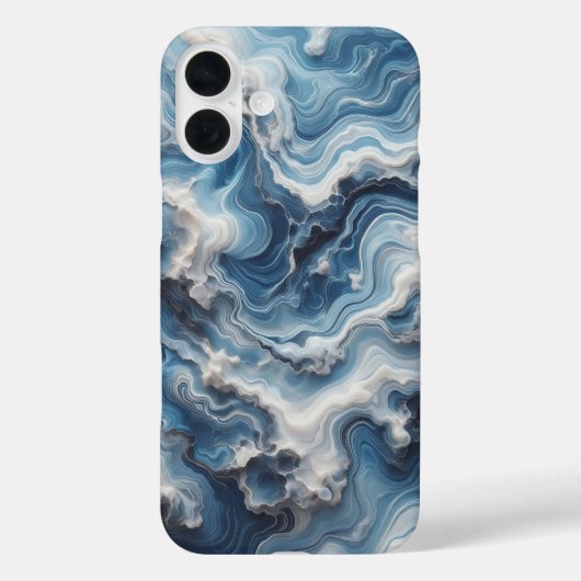 Étui de téléphone Luxueux Ondulation d'Eau Bleue e (Verso)