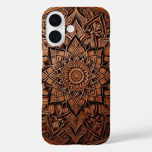 Étui de téléphone mandala élégant marron (Verso)