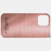 Étui de téléphone métallisé or rose chic (Verso (horizontal))