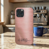 Étui de téléphone métallisé or rose chic