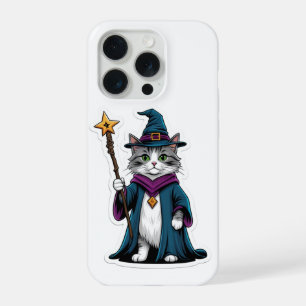 Étui de téléphone Mini sorcière chat avec bâton ma