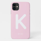Étui de téléphone Monogramme Rose Bébé (Dos)