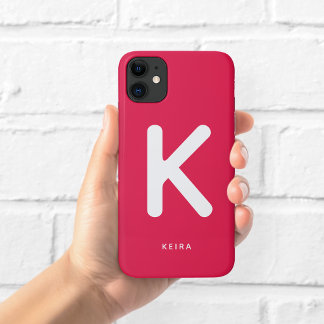 Étui de téléphone Monogramme Rouge Cerise