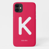 Étui de téléphone Monogramme Rouge Cerise (Dos)