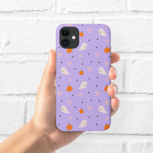 Étui de téléphone motif fantôme Halloween violet m
