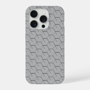 Étui de téléphone motif géométrique cube ligne noi