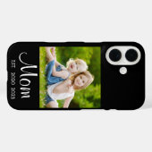 Étui de téléphone noir avec script établi par mama (Verso (horizontal))