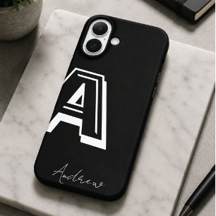 Étui de téléphone noir - nom personnalisé