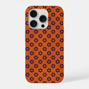 Étui de téléphone orange brûlé à visages heureux d