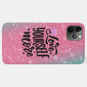 ÉTUI DE TÉLÉPHONE PAILLETÉ ROSE (Dos (Horizontal))