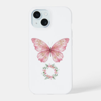 Étui de téléphone papillon aquarelle rose - Simple