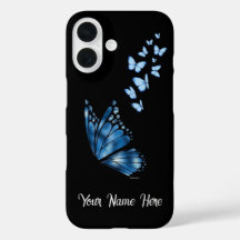 Étui de téléphone papillon bleu personnalisé